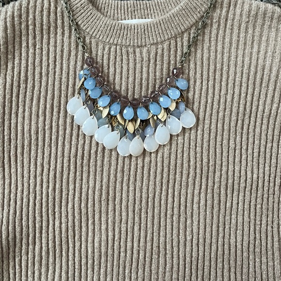FREE with purchase! Gold and Blue Statement Necklace - Picture 1 of 3